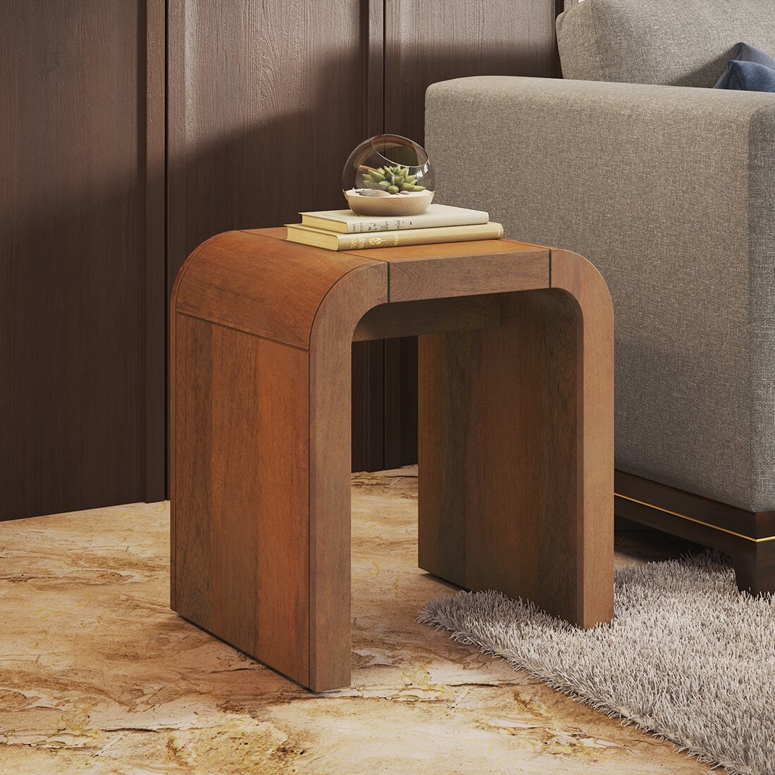 Quinn Solid Wood Side Table In Amber Walnut-image-32