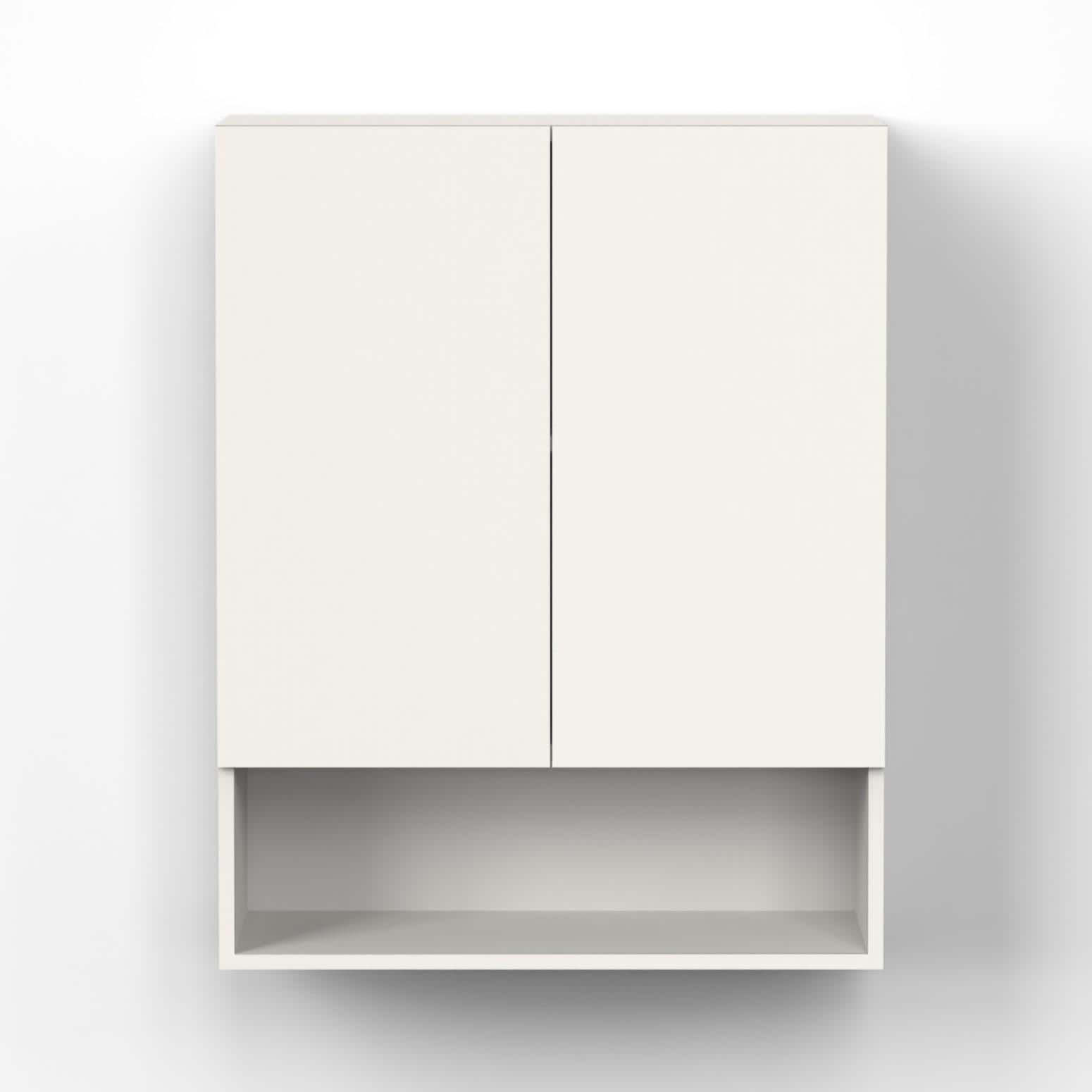 Opryt Engineered Wood Wall Mounted with Shelf Kitchen Cabinet Rack In White Finish