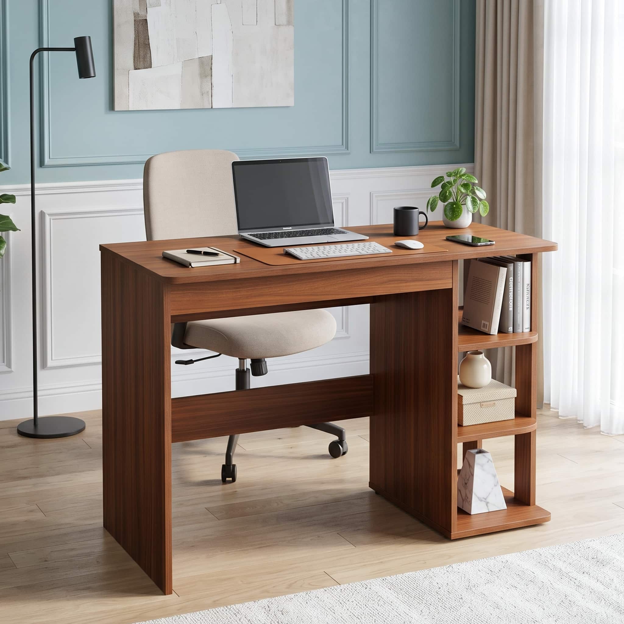 Learnix Engineered Wood Study Table in Walnut Finish