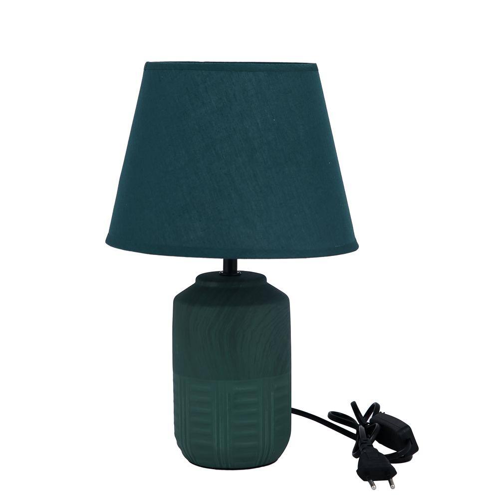 Desk Lamp Blue Carved Base with Modern Shade