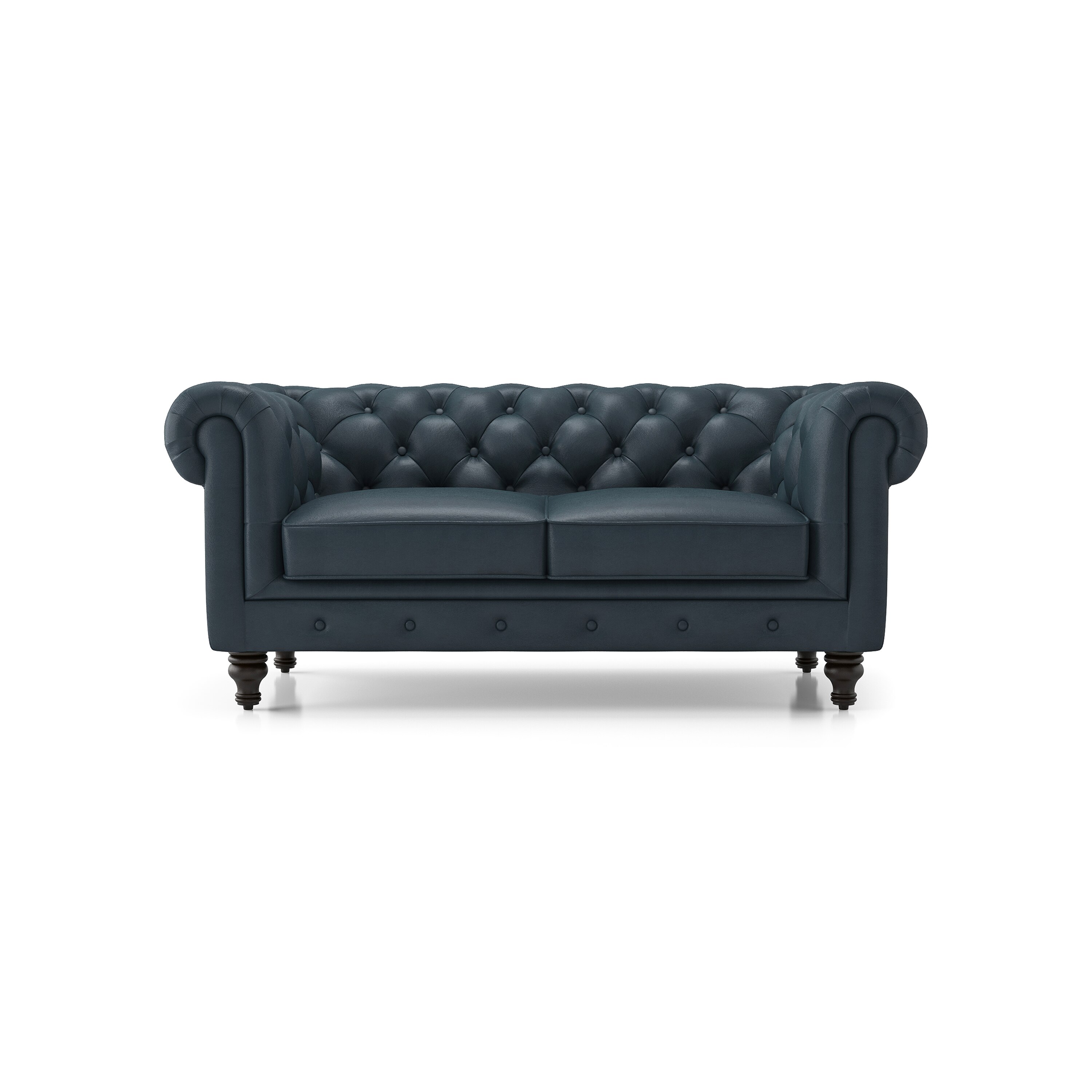 Winchester 2 Seater Luxury Italian Leather Sofa In Aegean Sea