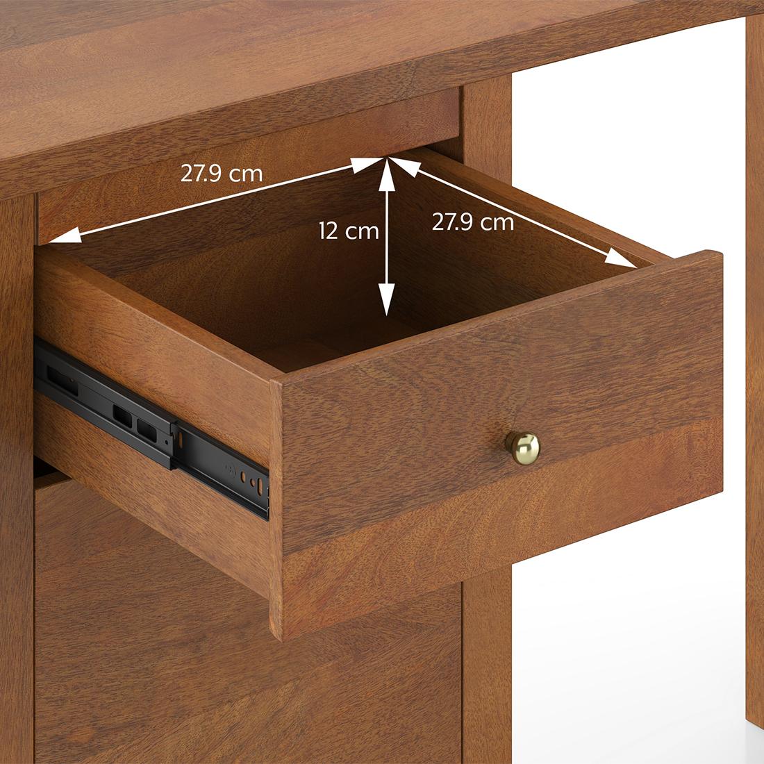 Dickens Corner Desk in Amber Walnut Finish