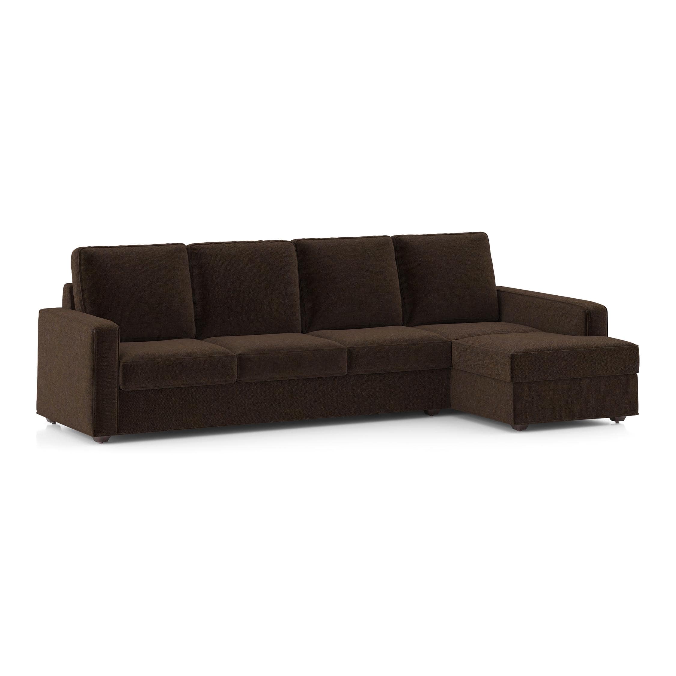 Apollo Sofa (Colour : Dark Earth, Cushion : Soft, Back Type : High Back, Seating Capacity : Right Aligned 3 Seater + Right Aligned Chaise)
