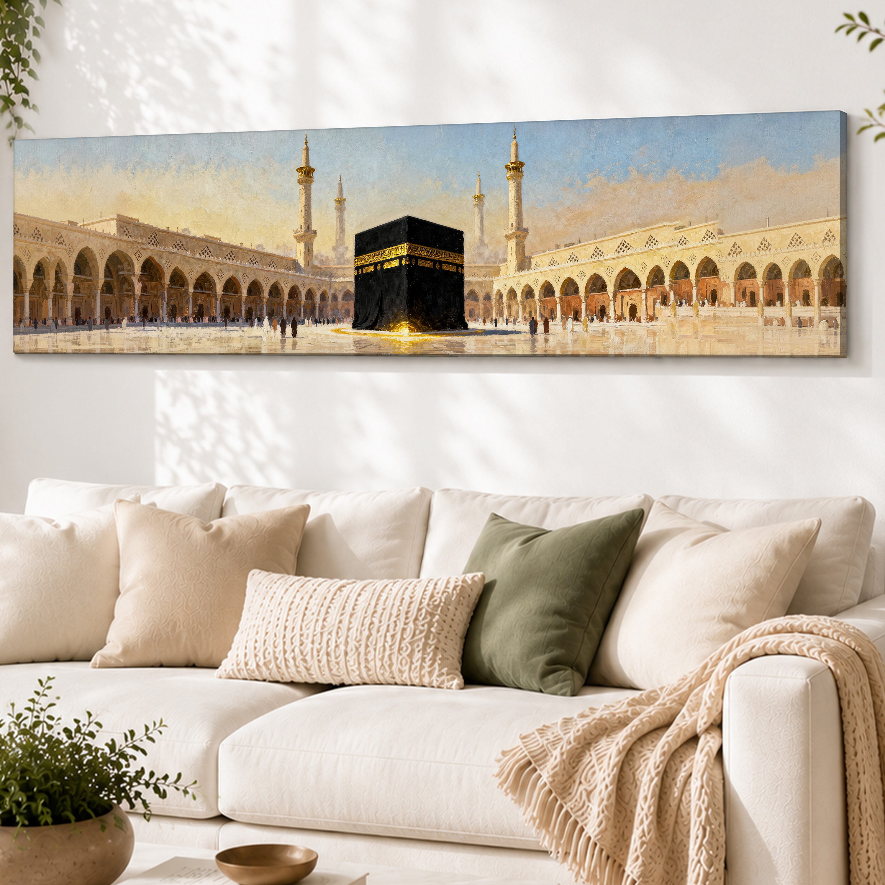 Masjid Al Haram Islamic Canvas Wall Art 12 x 46 Inch - Art Street