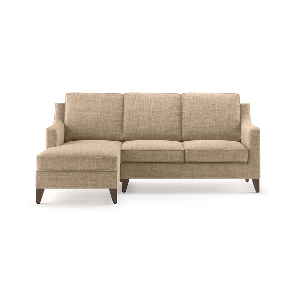 Abbey Sectional Sofa (Colour : Sandshell Beige, Cushion : Soft, Seater : Left Aligned 2 Seater + Left Aligned Chaise) - Urban Ladder