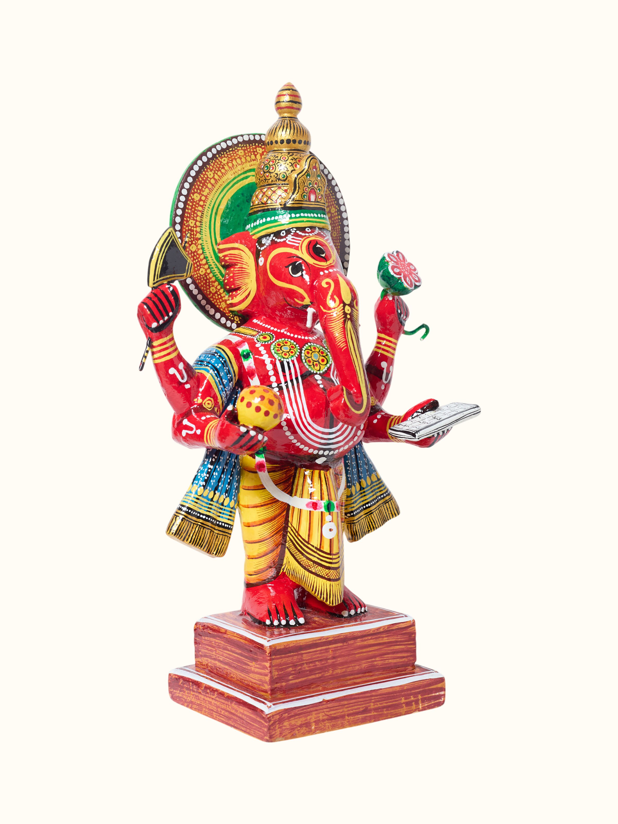 Wooden Standing Ganesha Idol