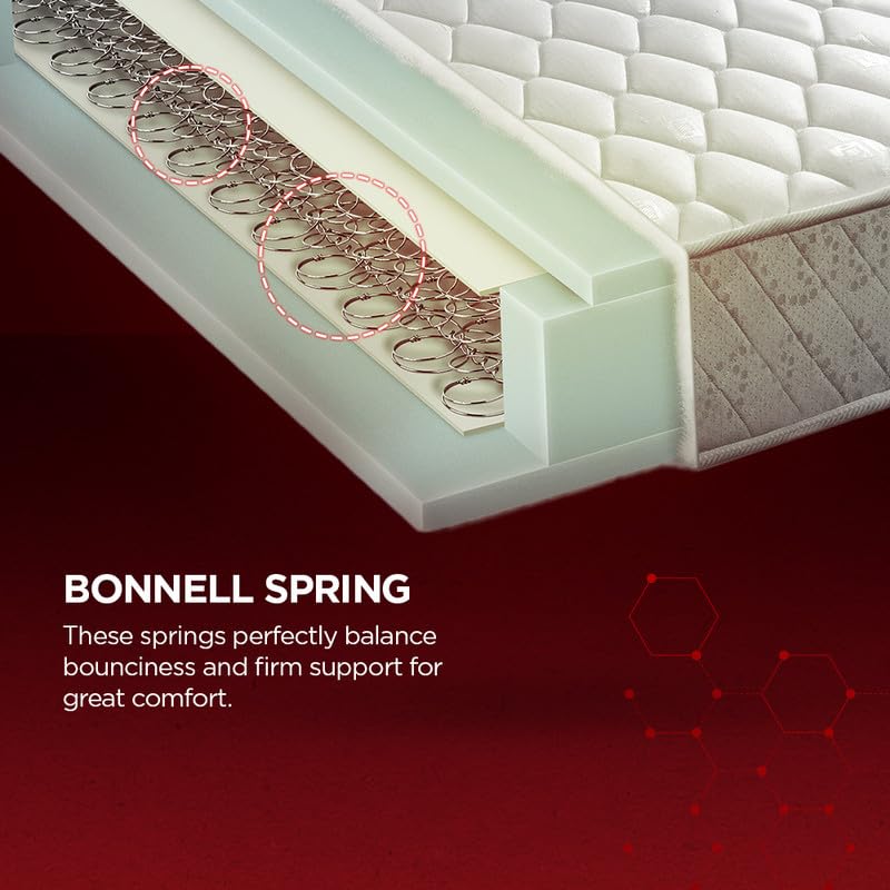 Boltt Plus 3 Zoned NRG Layer Medium Firm Bonnell Spring Euro Top Mattress with Extra Air Circulation and Coolness (84 x 70 in, 8 Inches)