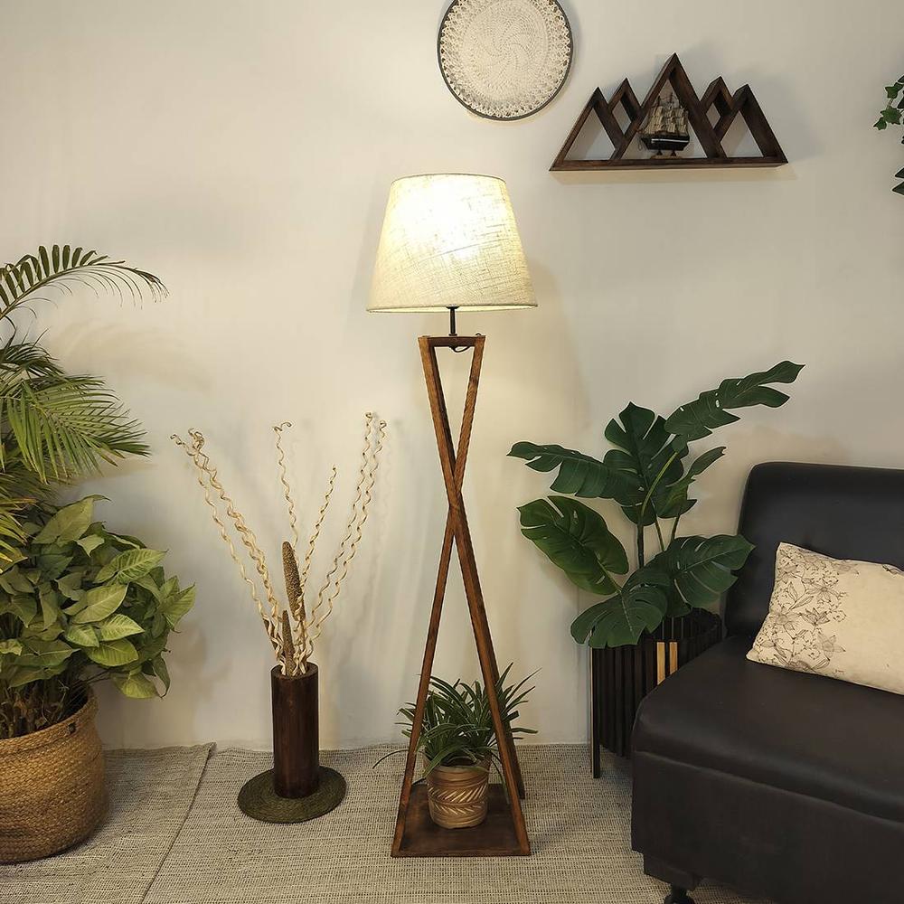 Monica Beige Jute Floor Lamp with Beige Jute Base