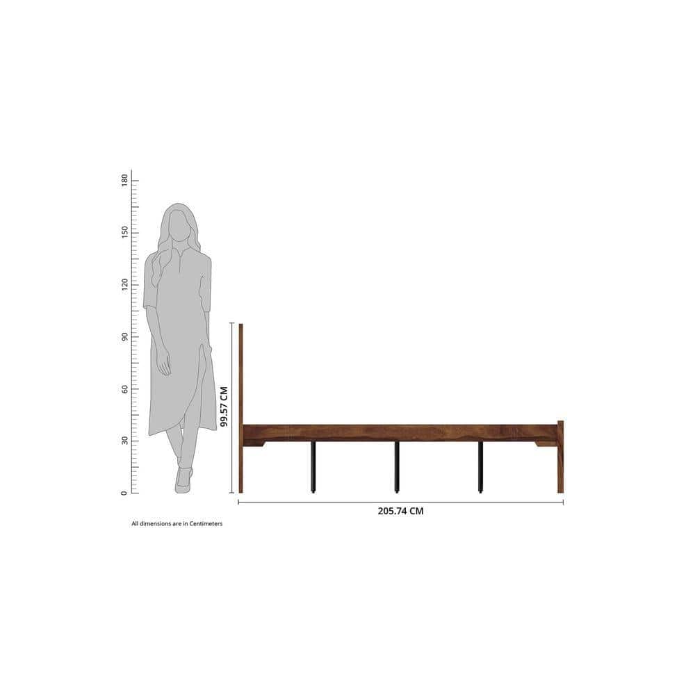 Finn Solid Wood King Size Non Storage Bed In Provincial Teak Finish