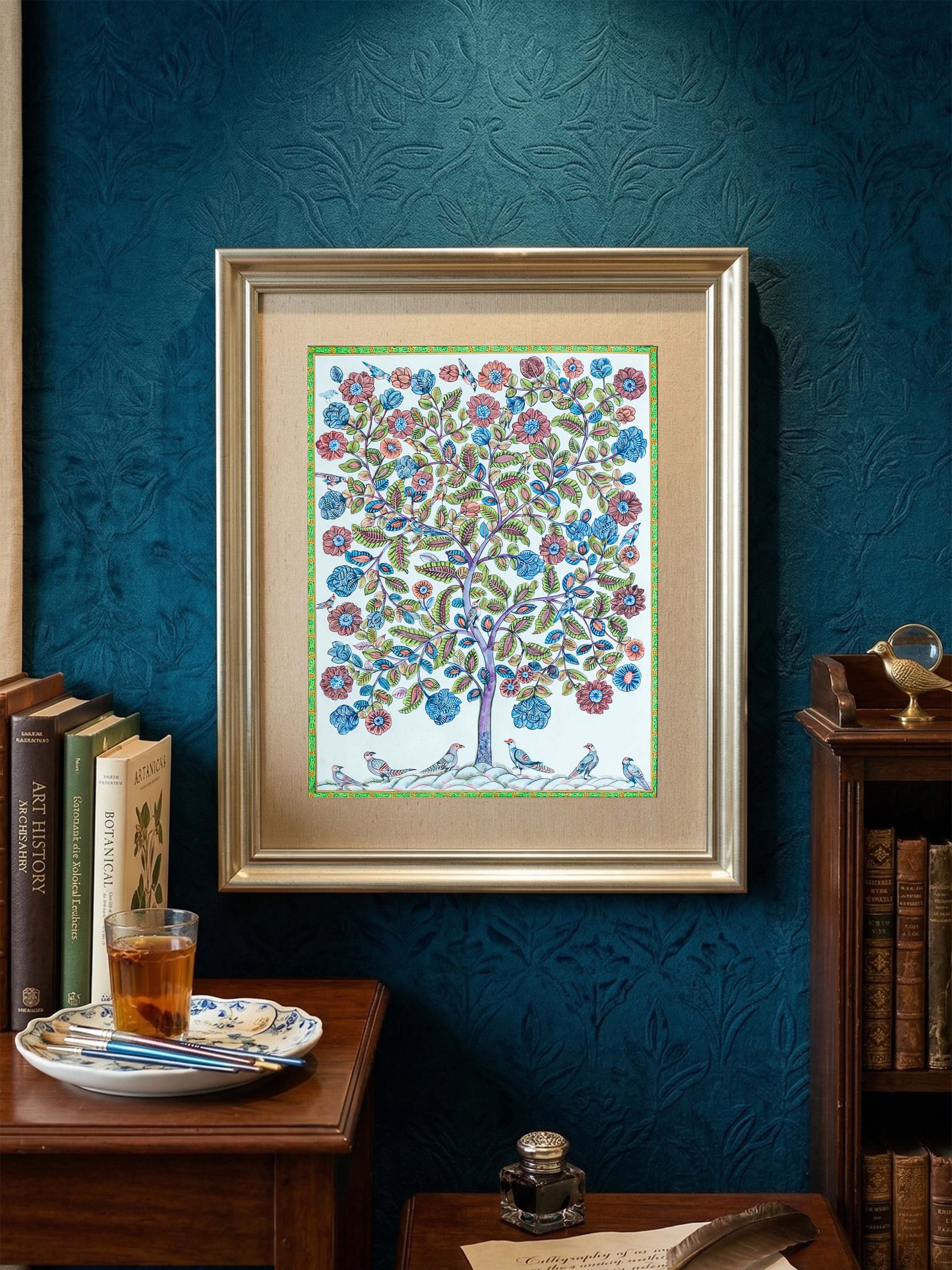 Tree with Birds Miniature Painting