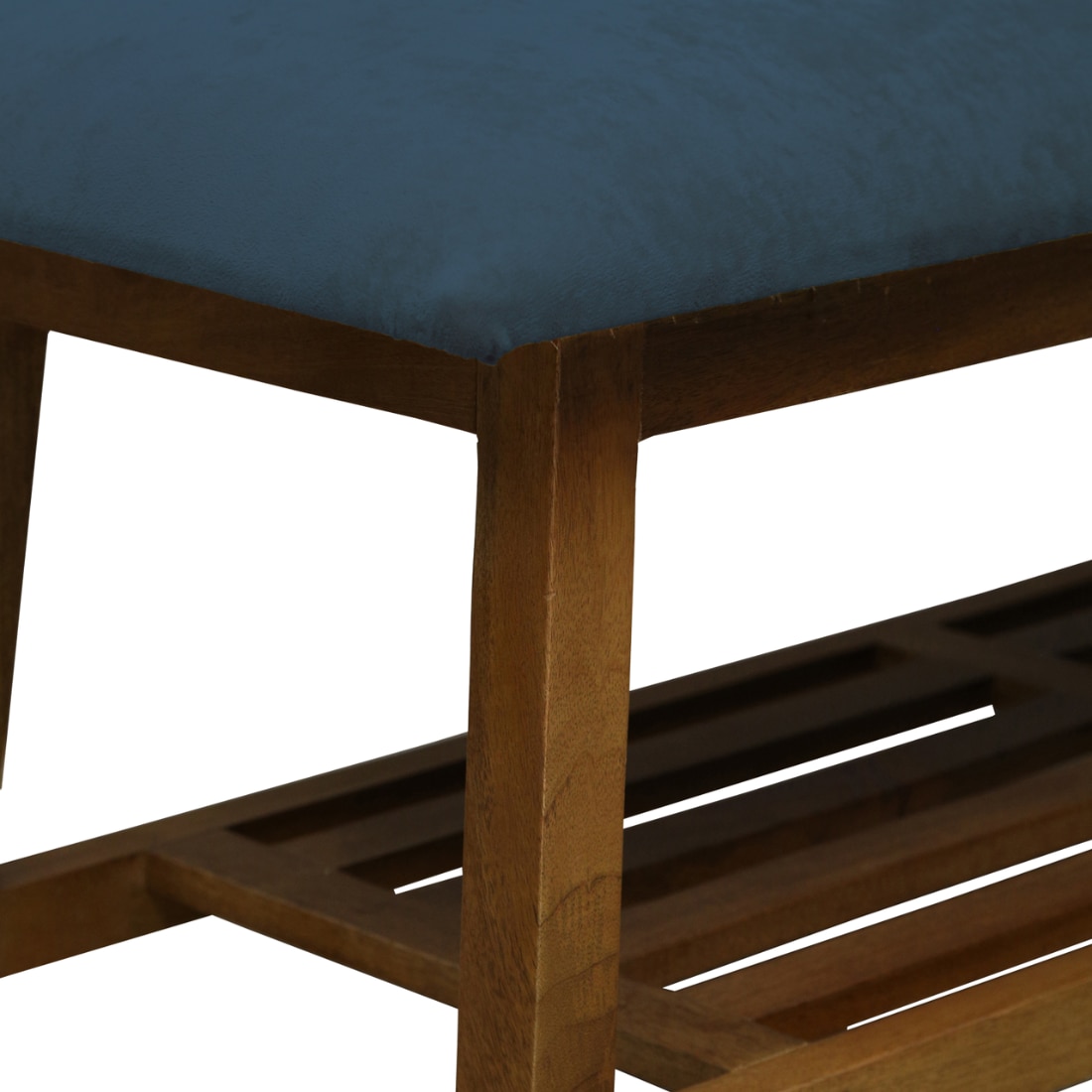 Askim Solid Wood Shoe Rack with Seating in Walnut Brown finish