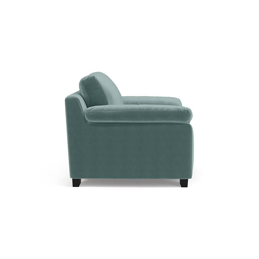 Esquel Luxe 1 Seater Fabric Sofa in Dusty Turquoise Velvet Colour