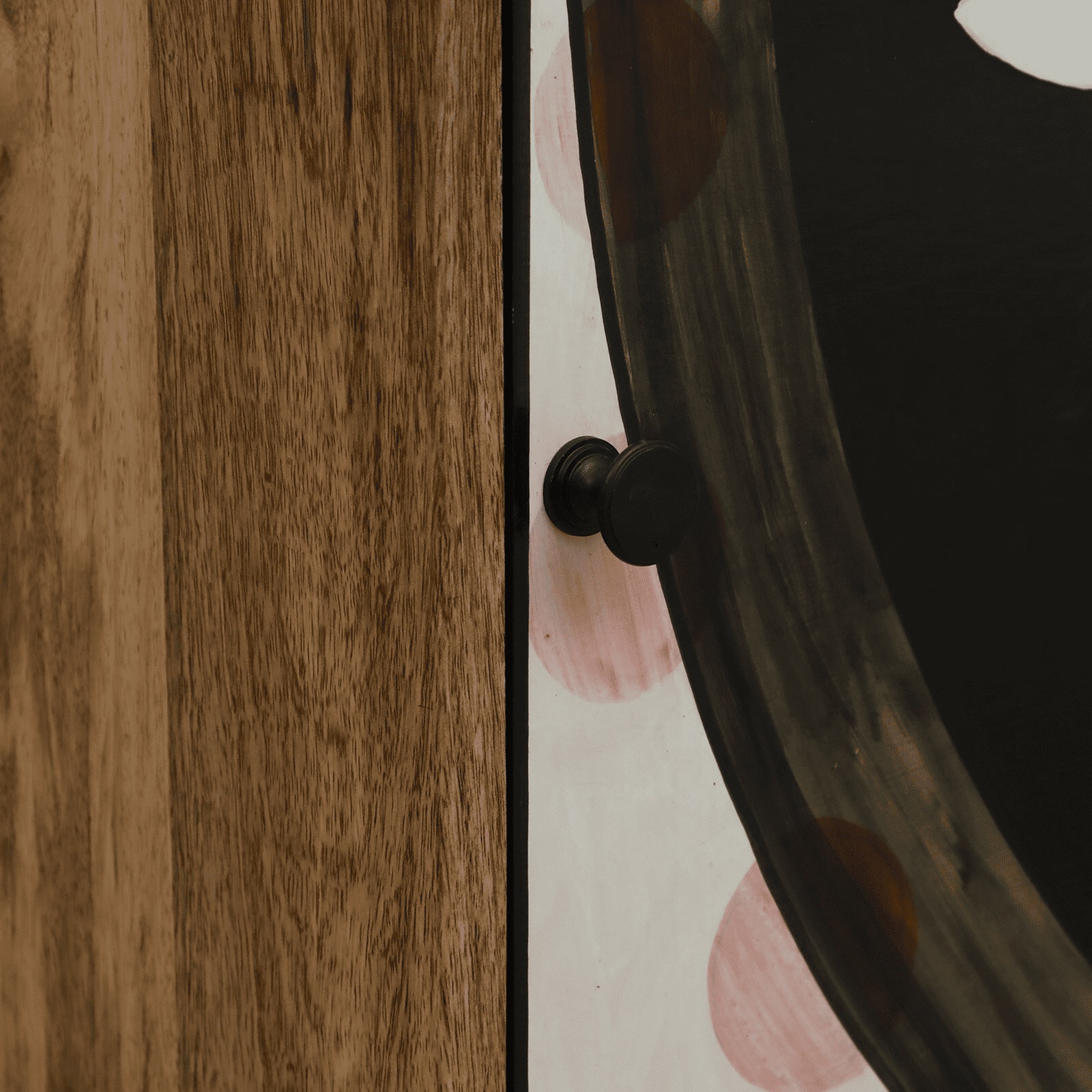 Travis Mango Wood Hand Painted Multicolour 1 Door Small Cabinet In Natural Finish