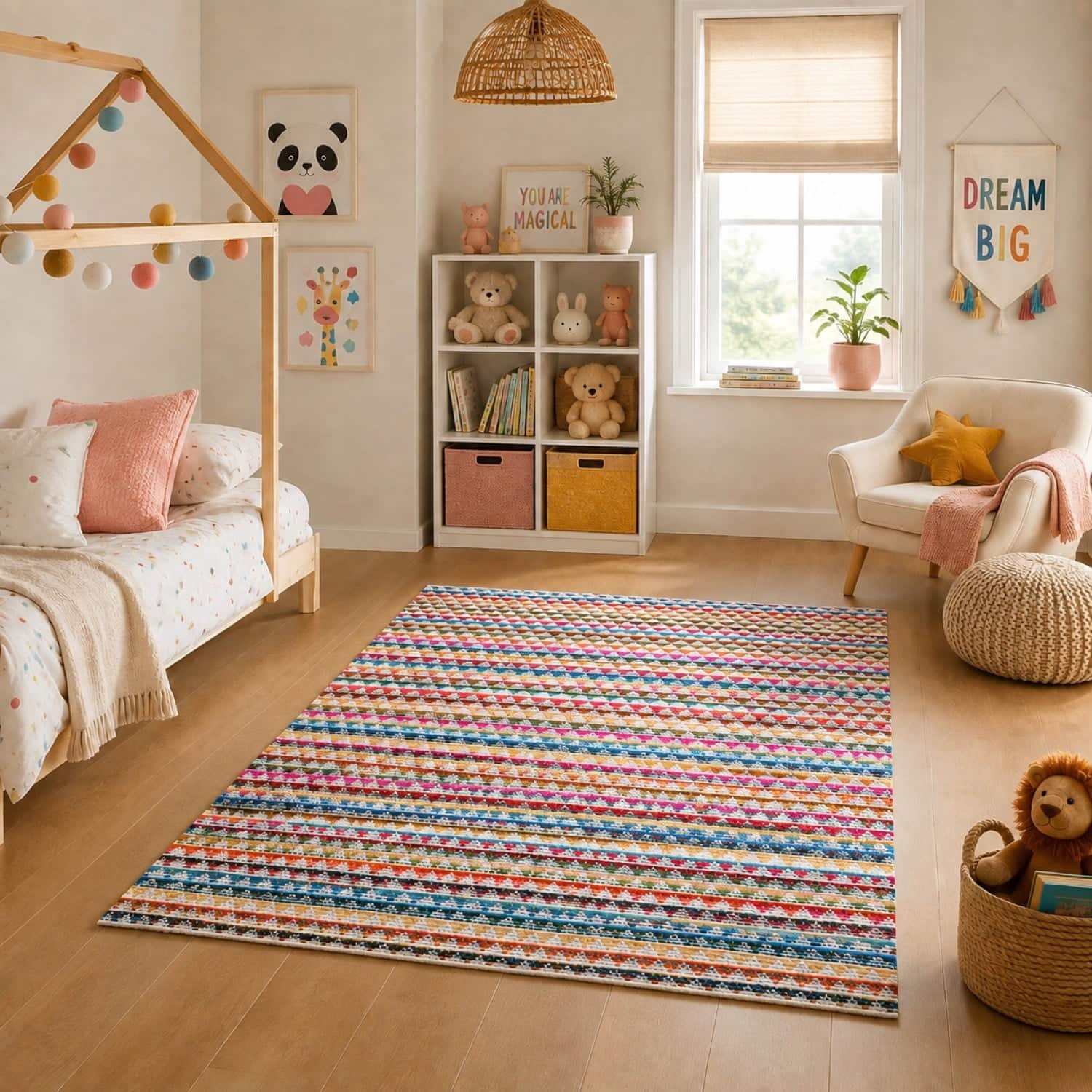 Imperial Knots Multicolor Chevron Hand Woven Dhurrie 3x5 Feet