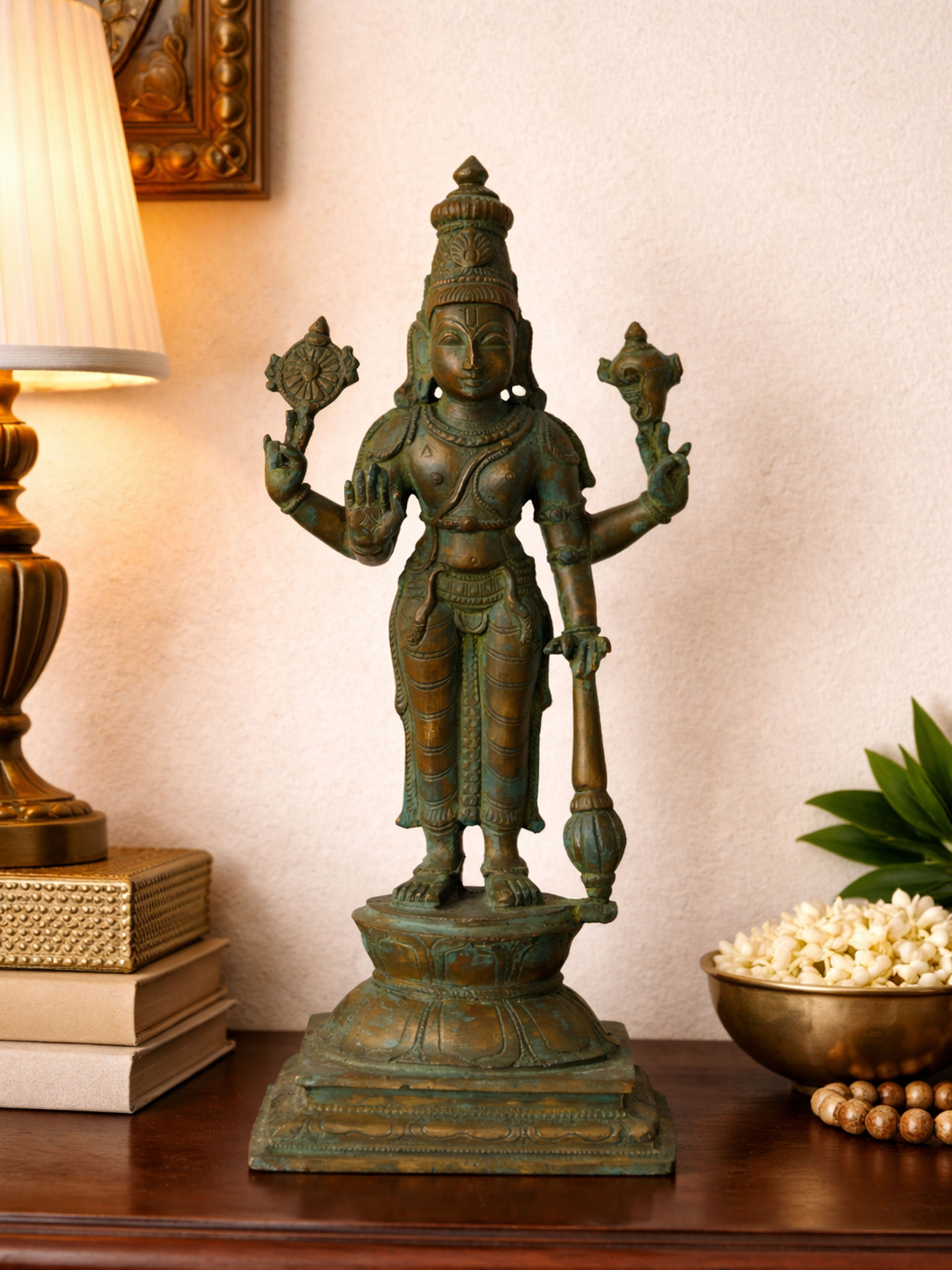 Bronze Cast Vishnu Gada Idol