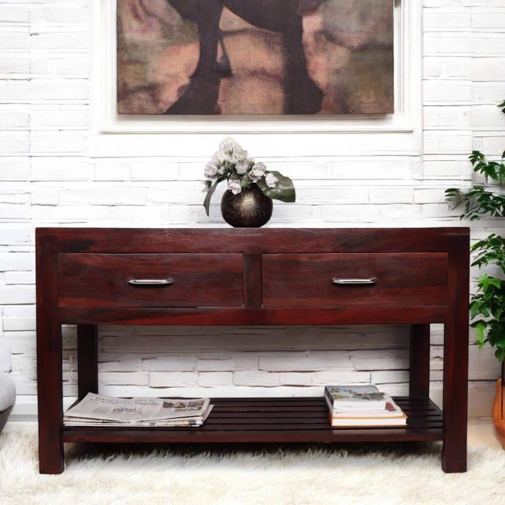 Elder Sheesham Wood Contemporary TV Entertainment in DARK WALNUT FINISH