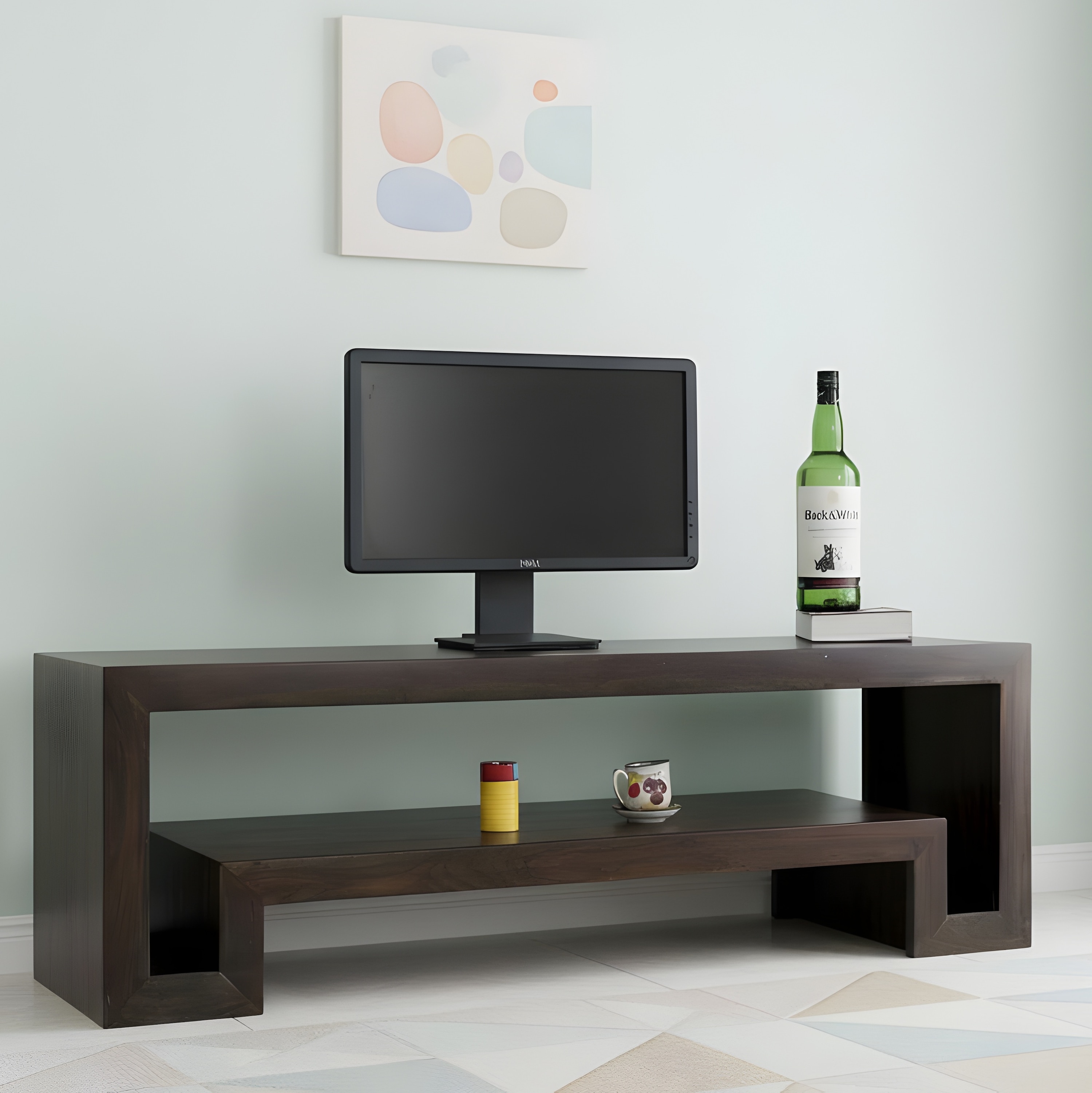 Elder Sheesham Wood TV Entertainment Unit in Mahogany Finish