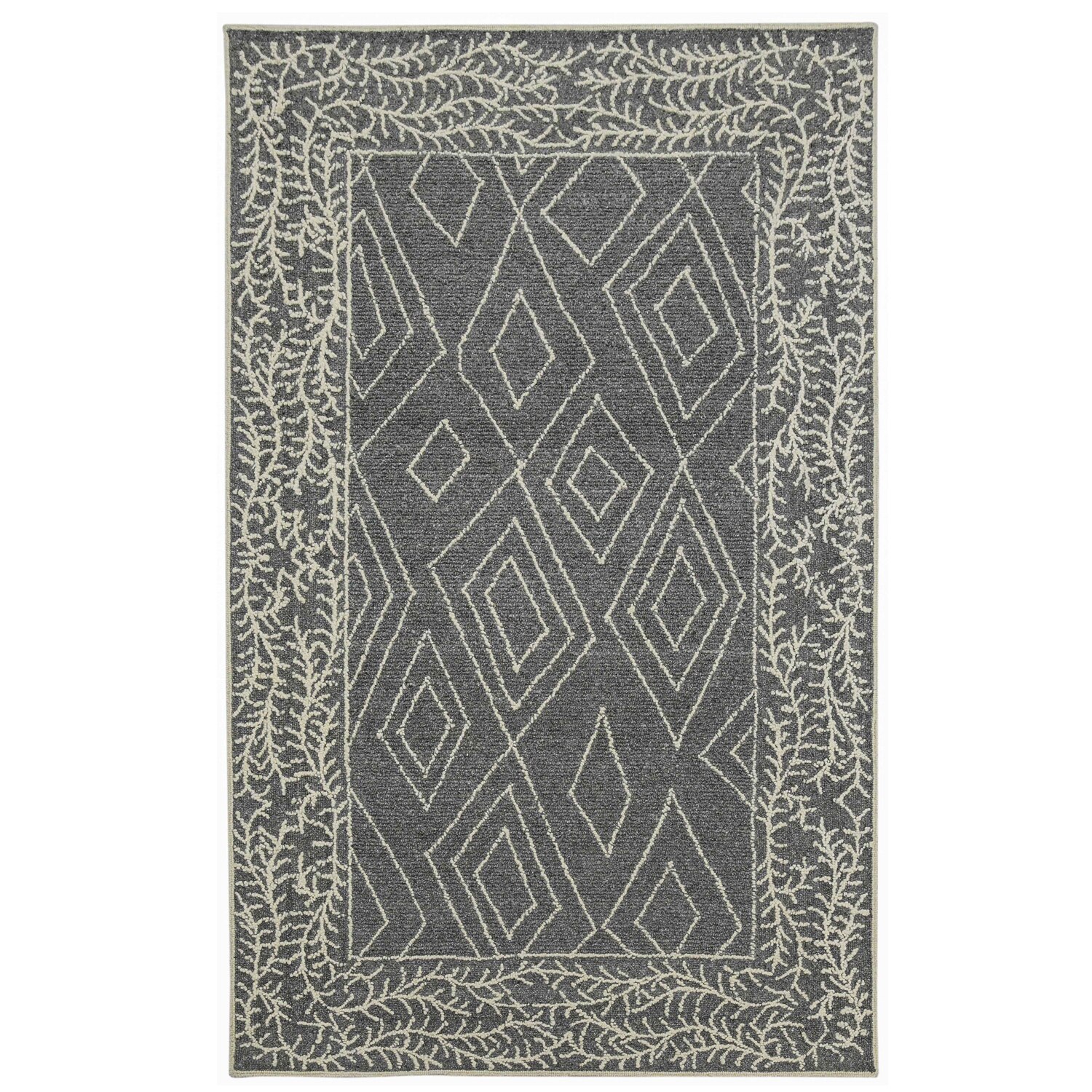 Tamarind Dark Gray Solid Woven Wool 10X8 Feet Carpet