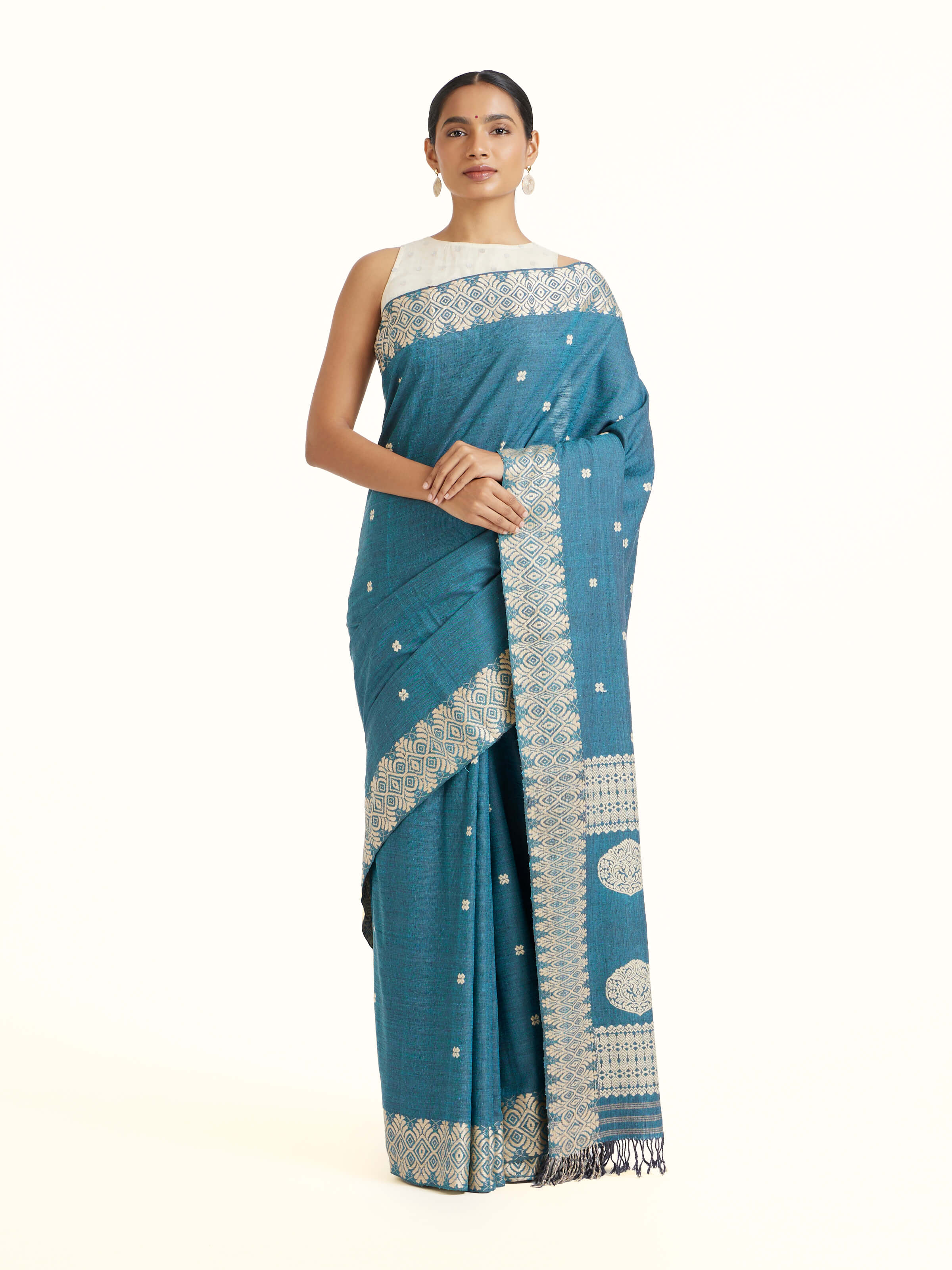 Indigo Eri Silk Saree