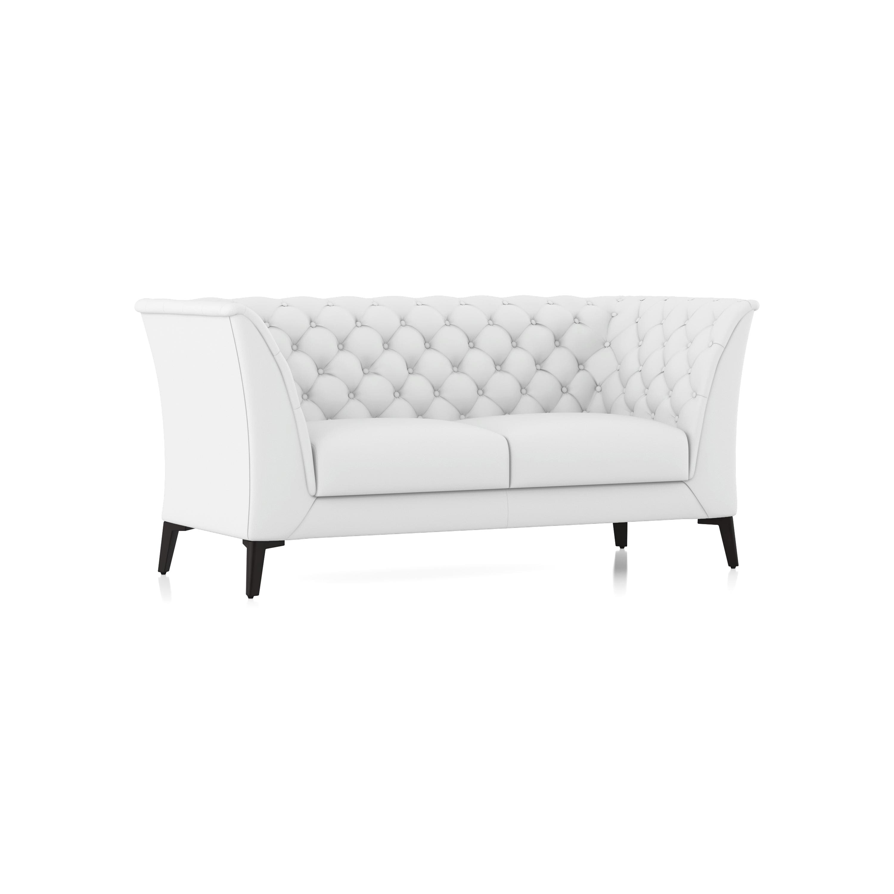 Weston 2 Seater Premium Italian Leather Sofa In Polaris