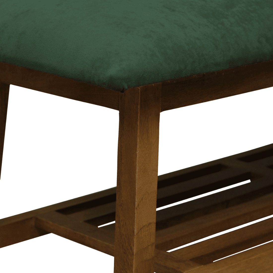 Honefoss Solid Wood Shoe Rack with Seating in Walnut Brown finish