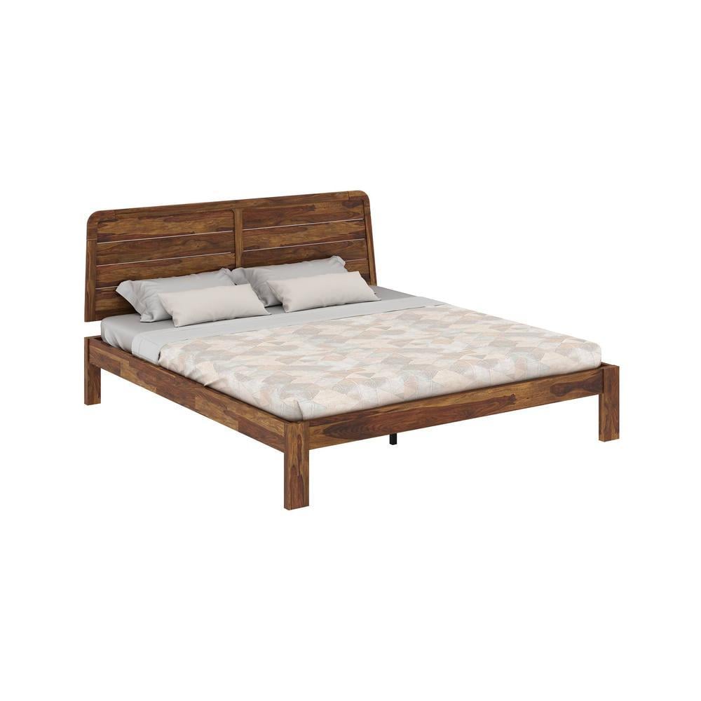 Samriddh Solid Wood King Size Non Storage Bed In Provincial Teak Finish