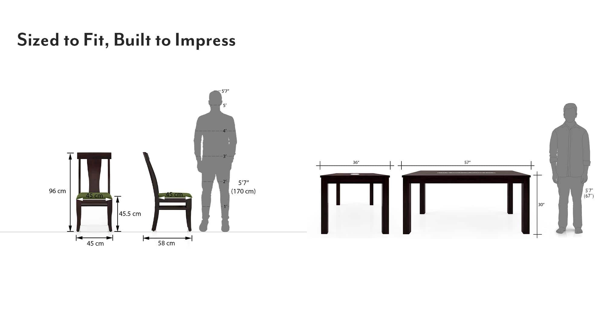 Brighton-Fabio 6 Seater Dining Table With Set Of 6 Chairs Colour-Matty Olive Finish-Mahogany