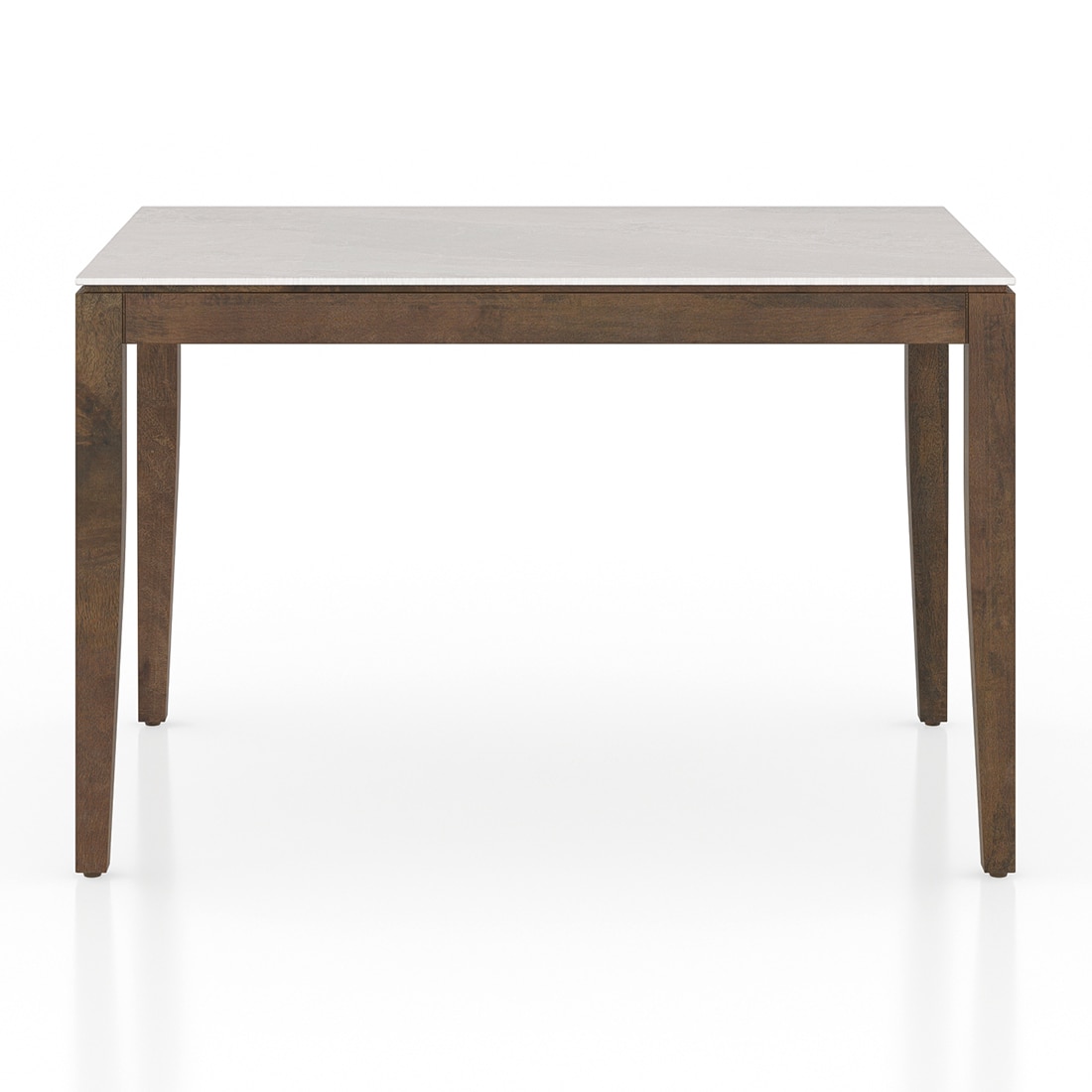 Emry Rectangular Aurora Pearl Ceramic 4 Seater Dining Table In Danish Walnut Finish