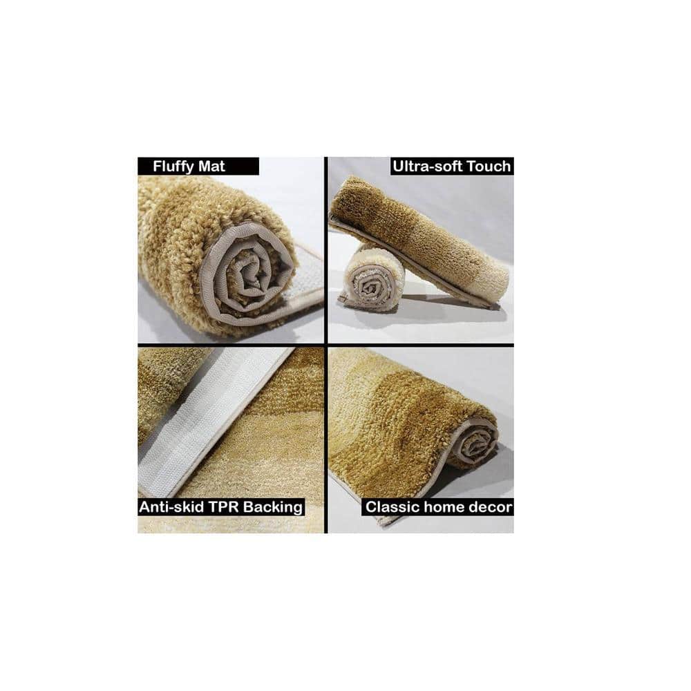 Alessandra Yellow Solid Natural Fiber 24x16 inches Anti-Skid Bath Mat