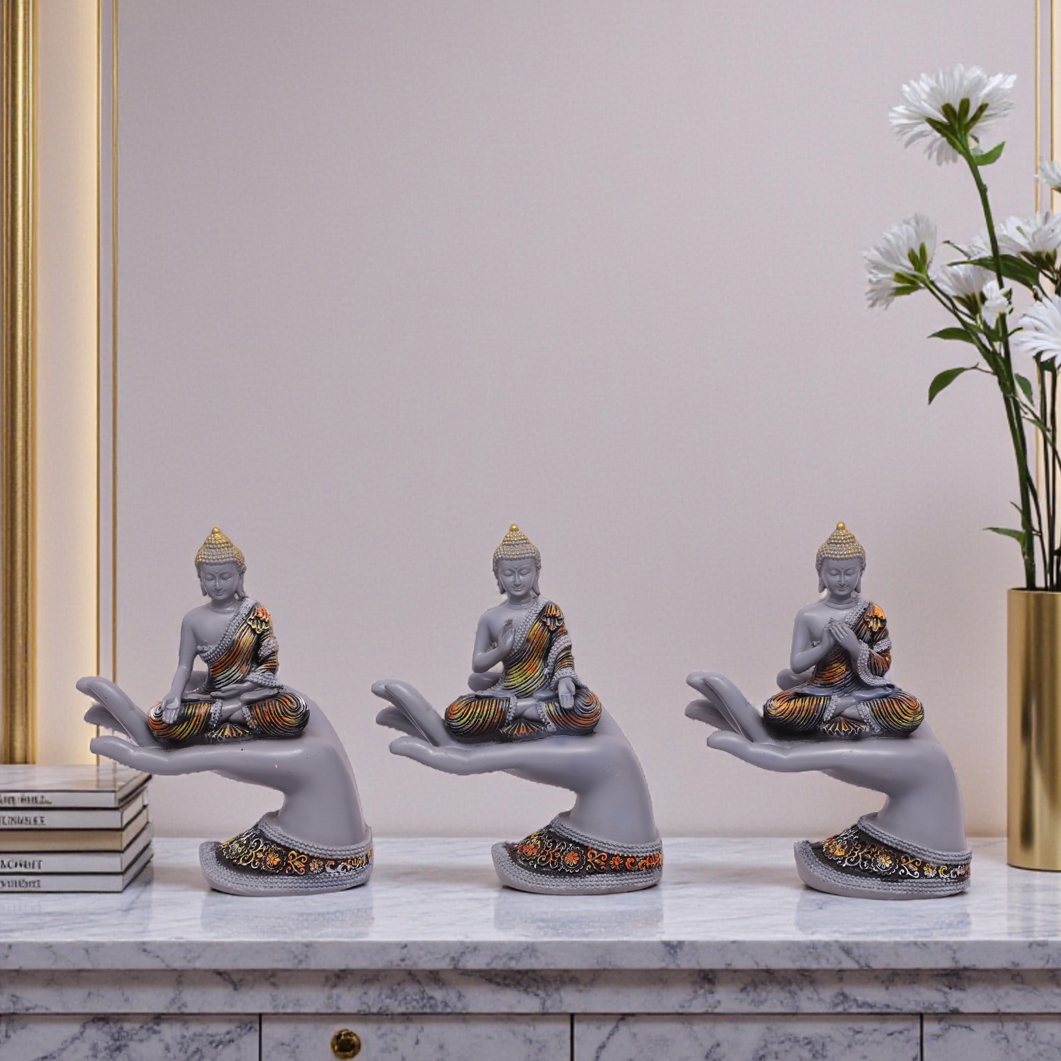 VEDAS Polyresin  Figurine in Grey Colour - Vedas