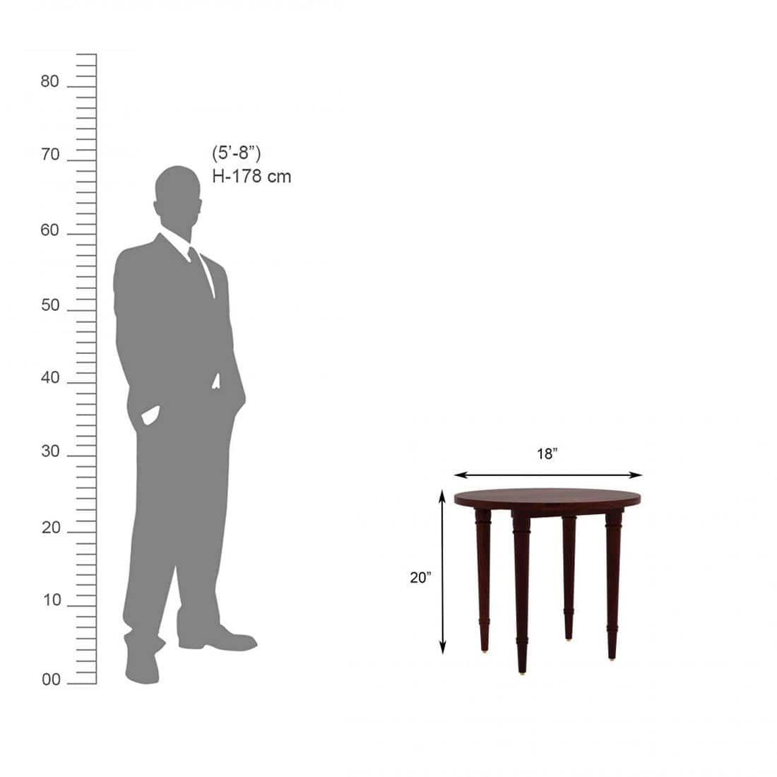 Alps Solid Wood Bedside Table in Teak Finish