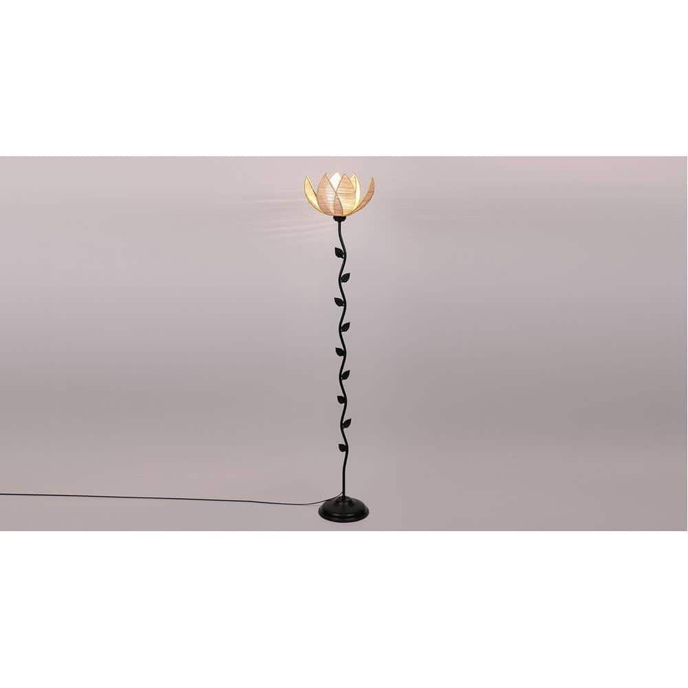 Davenport Black Bamboo Shade Floor Lamp