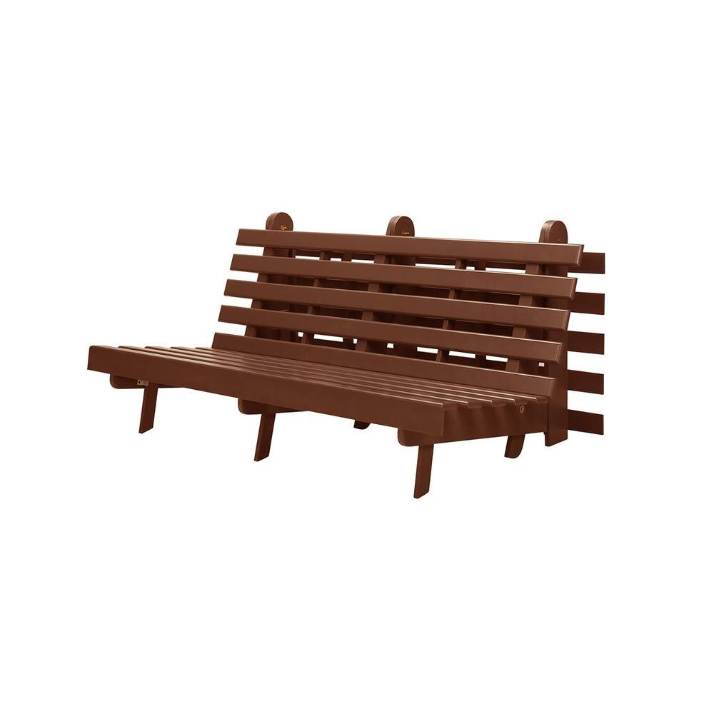 Ellis Futon - Red Four Leaf- Brown