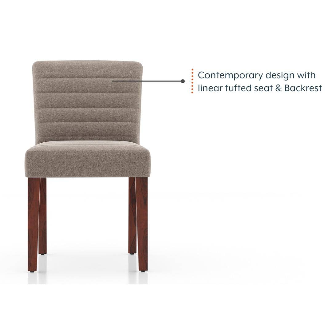 Ludo Upholstered Dining Chair In Shitake Beige Fabric
