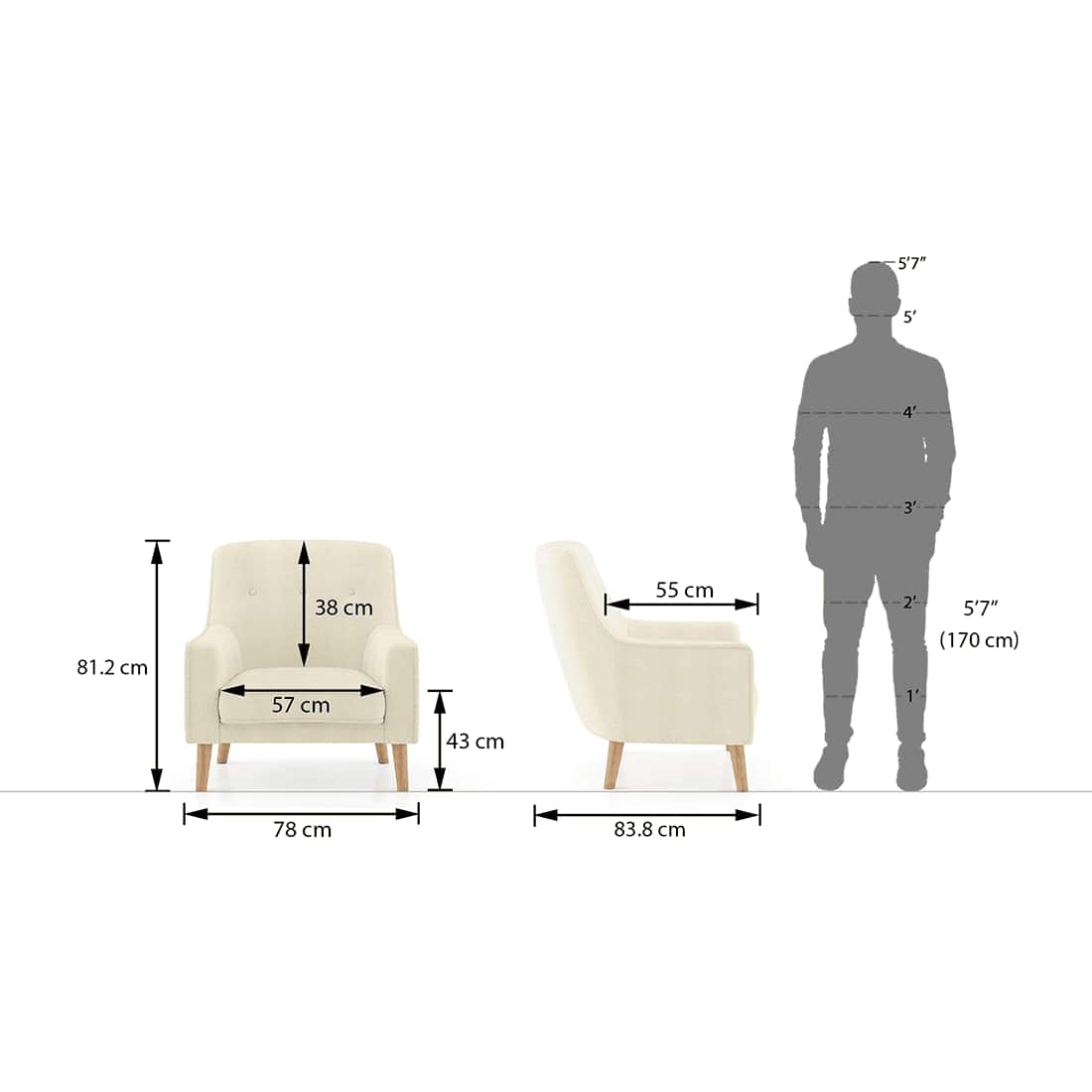 Hagen Lounge Chair in Boucle Himalaya Colour