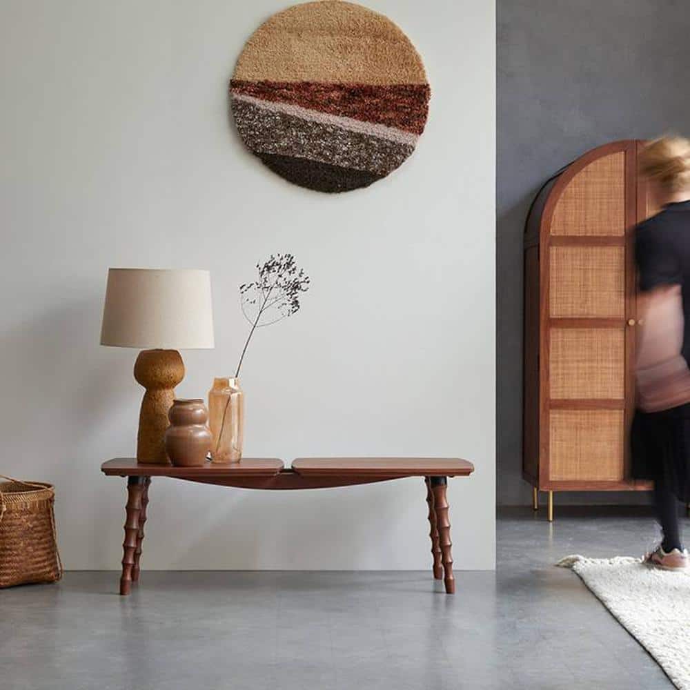 Kafano  Mango Wood Bench In Honey Oak Finish