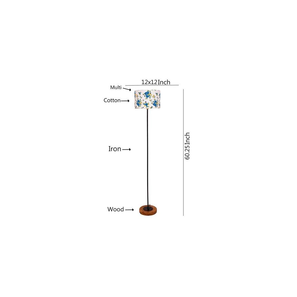 Etta Multicolour Cotton Shade Floor Lamp