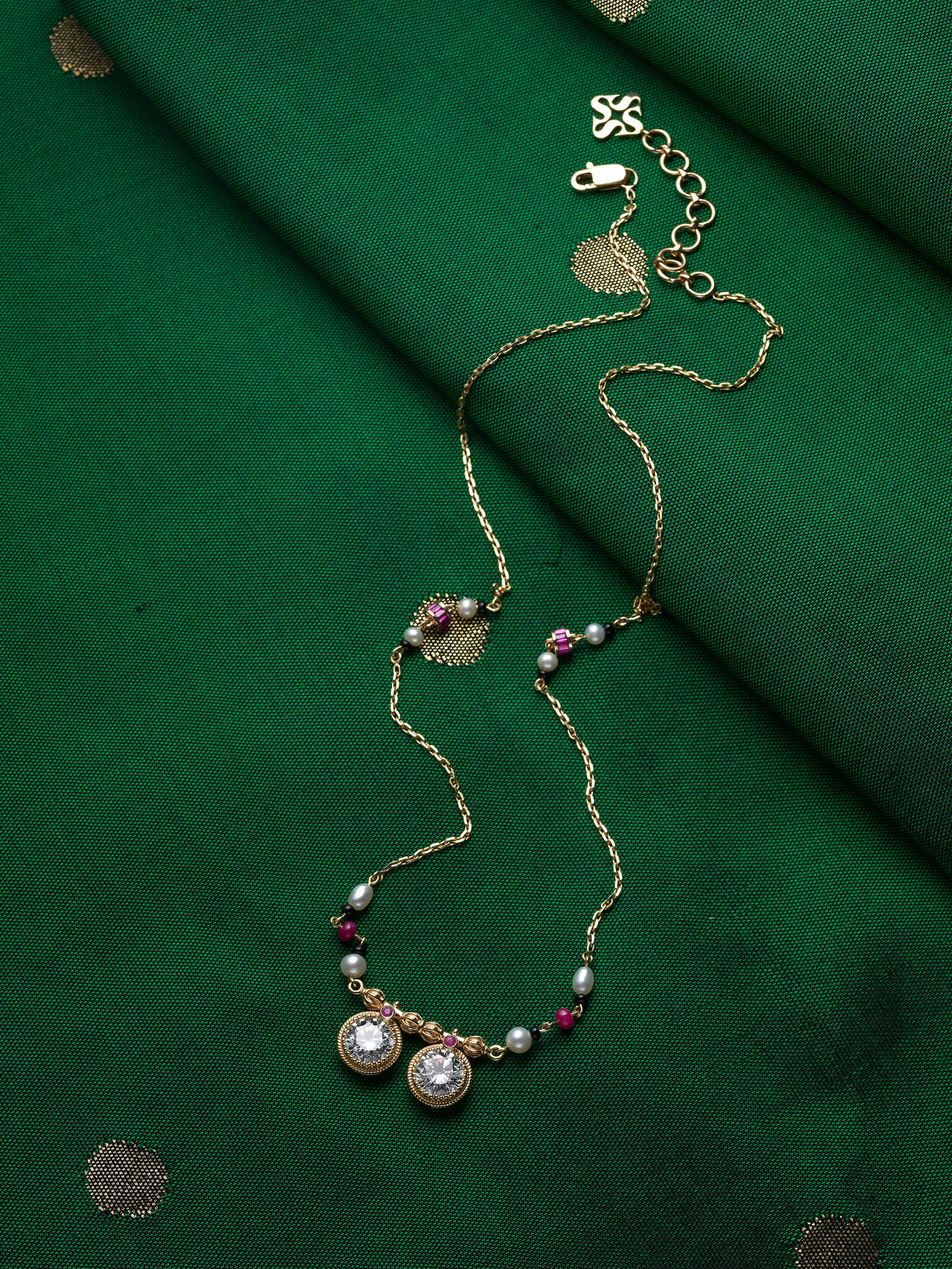 Open Setting 14 karat Gold Mangalsutra