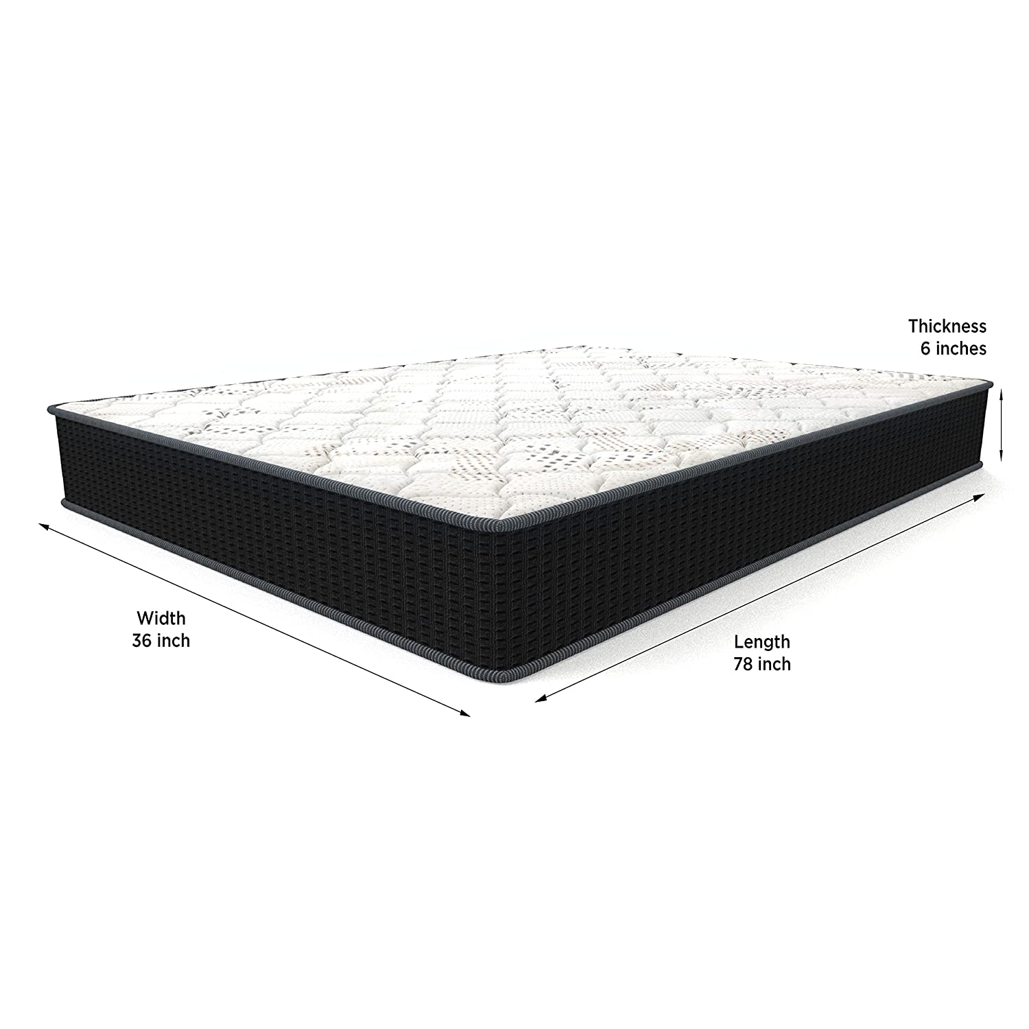 Spine Support Orthopedic Multi Layered  Coir Mattress (72 x 36 in, 6 Inches)