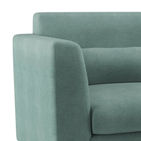 Lewis 2 Seater Fabric Sofa in Dusty Turquoise Velvet Colour