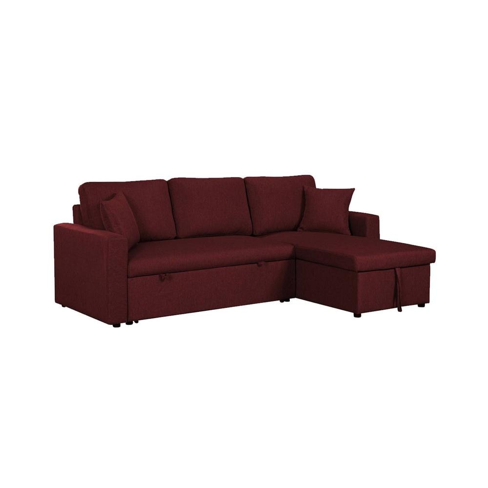 Doozy 3 Sofa cum Bed with Storage in Maroon Colour