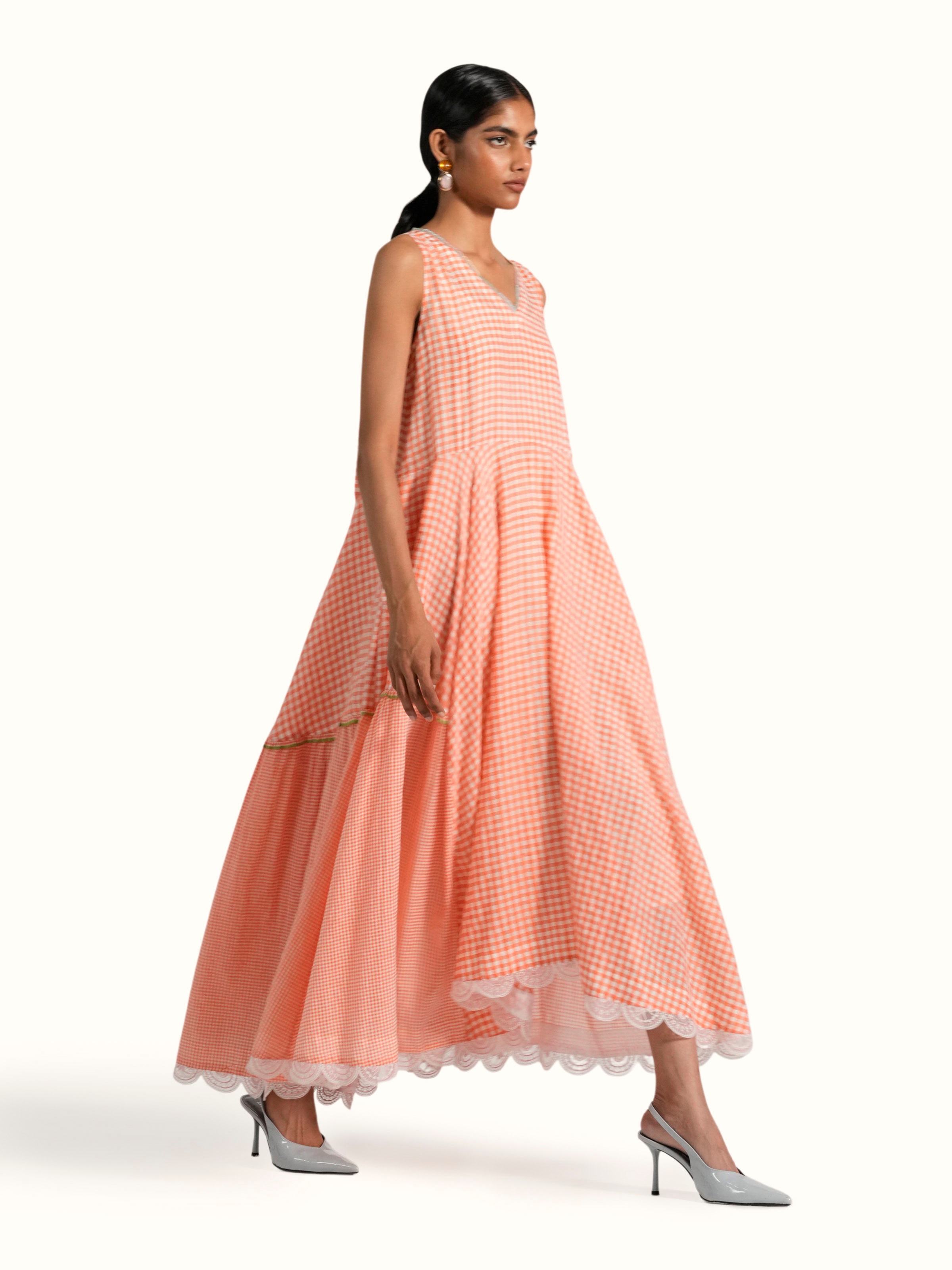 Pink Cotton Silk Handloom Dress