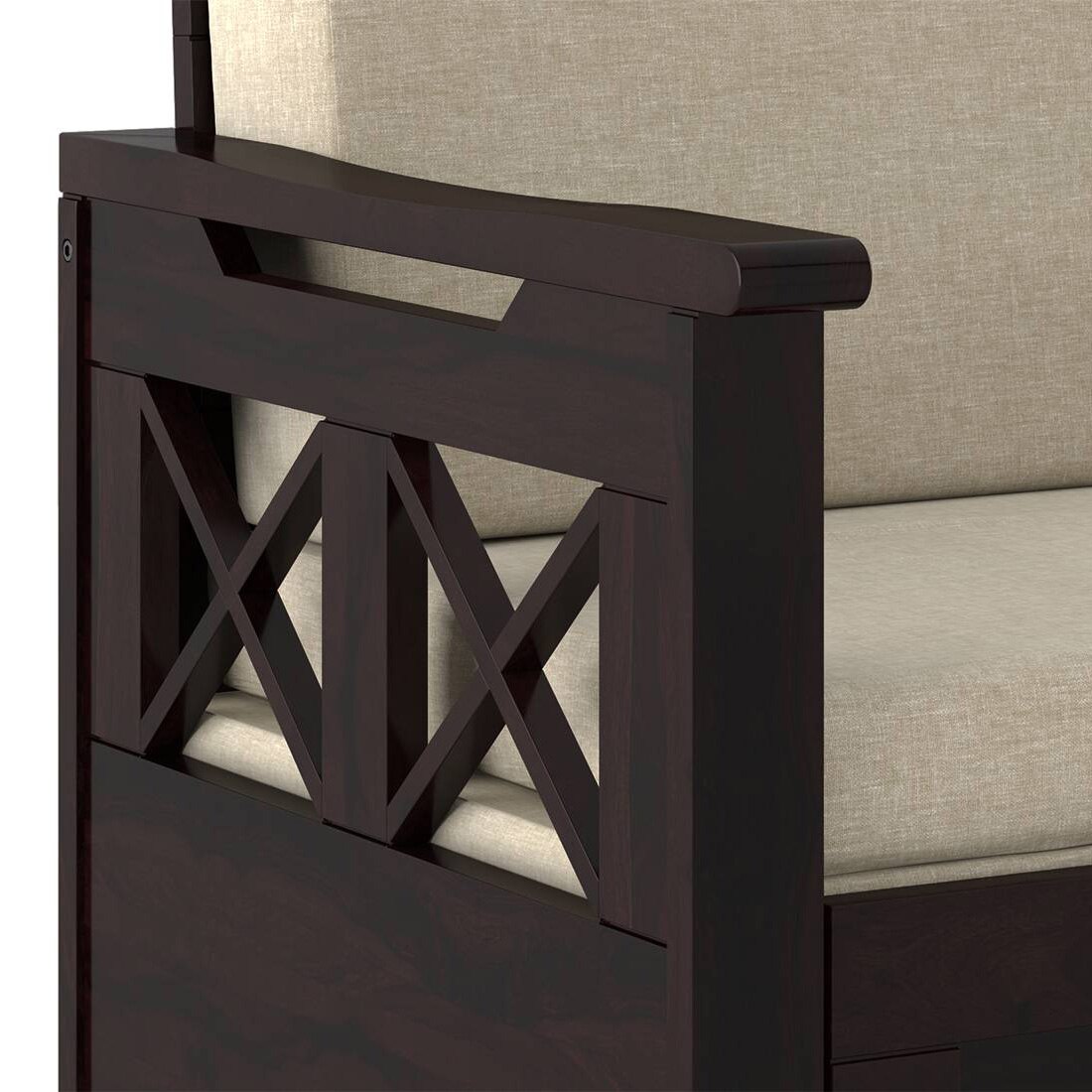 Bram 3 Seater Pull Out Sofa cum Bed In Macadamia Brown Colour