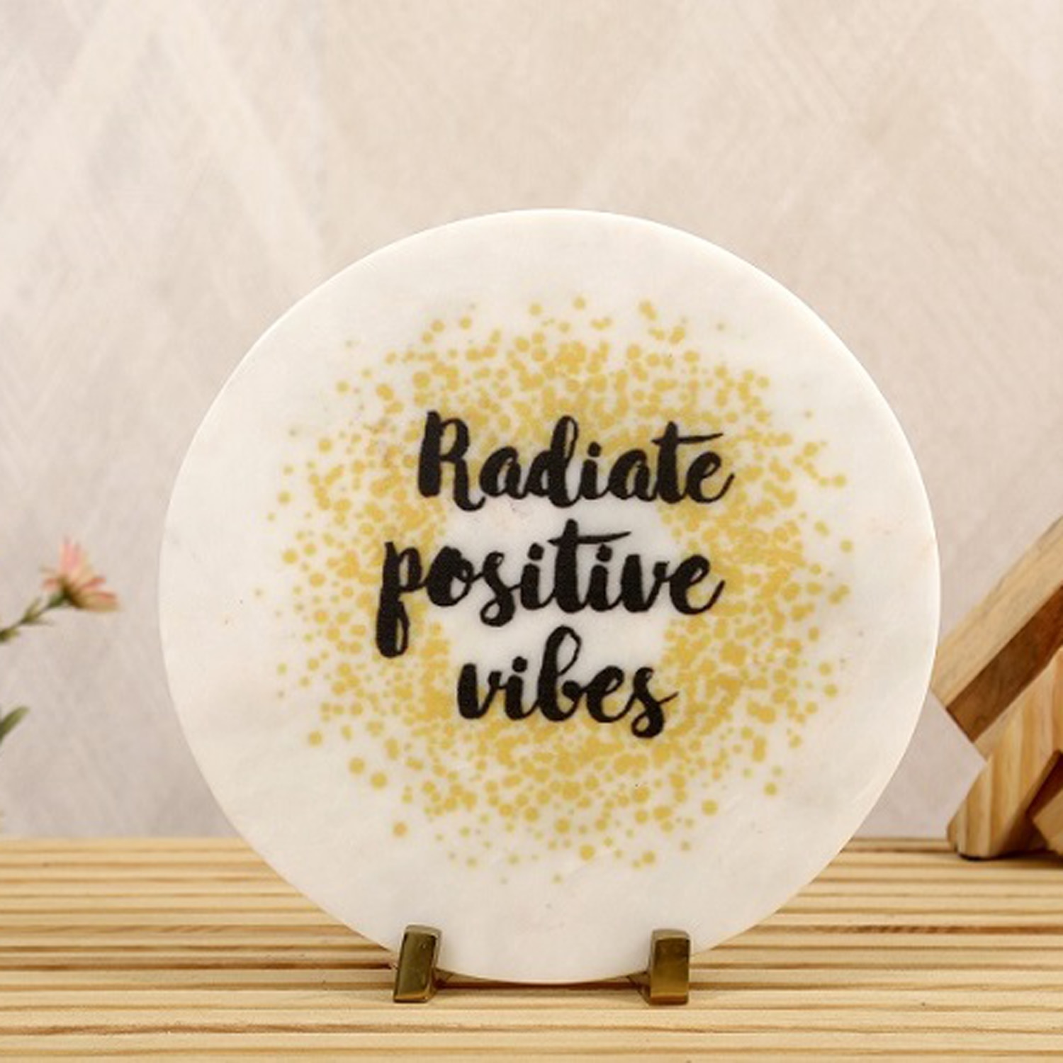 posh n plush RADIATE POSITIVE VIBES Marble Showpiece-picture-12