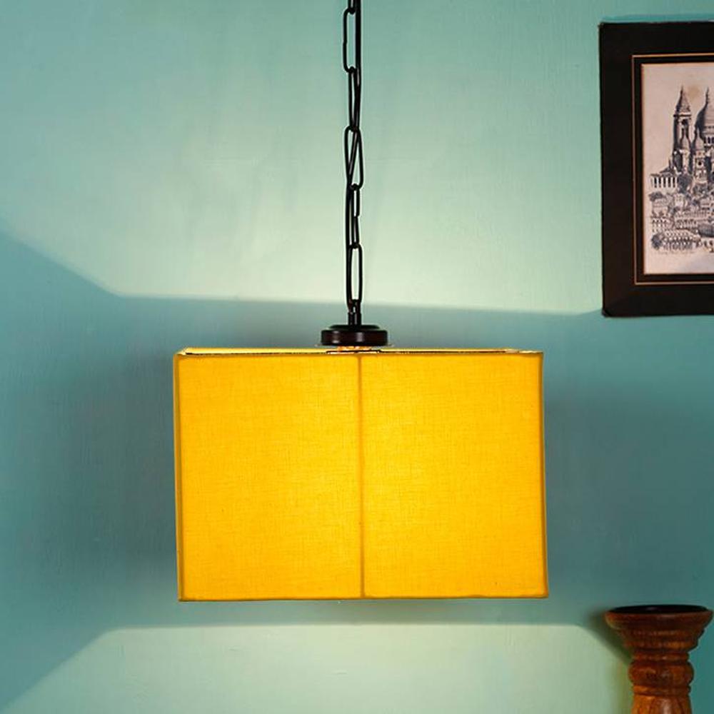 Rowen Yellow Fabric Hanging Light