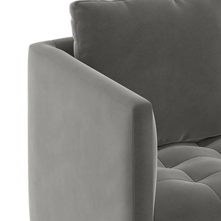 Florence Luxe 2 Seater Fabric Sofa in Ash Grey Velvet Colour