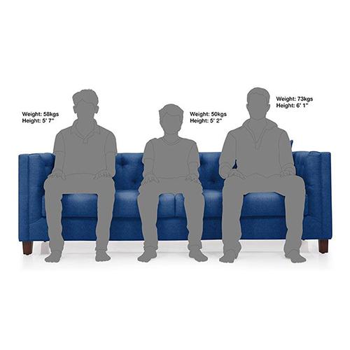 Windsor Premium 3 Seater Fabric Sofa in Cobalt Colour