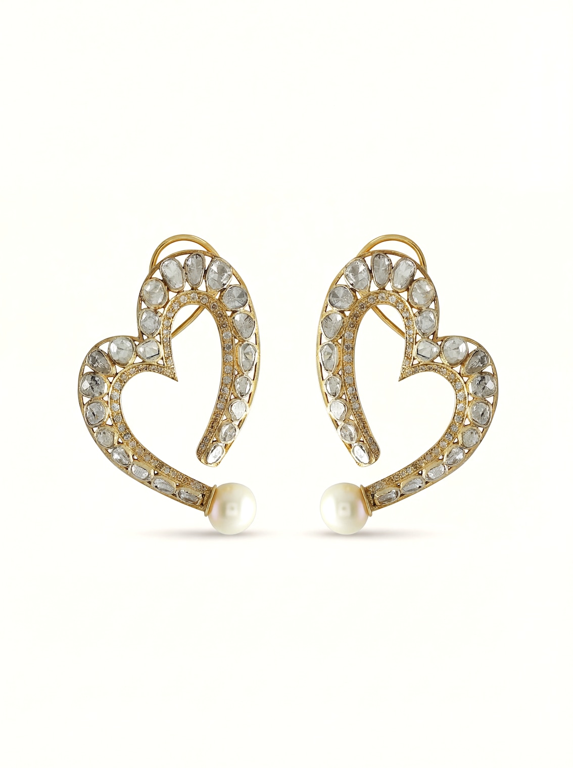 Dank Polki 14 Karat Gold Studs