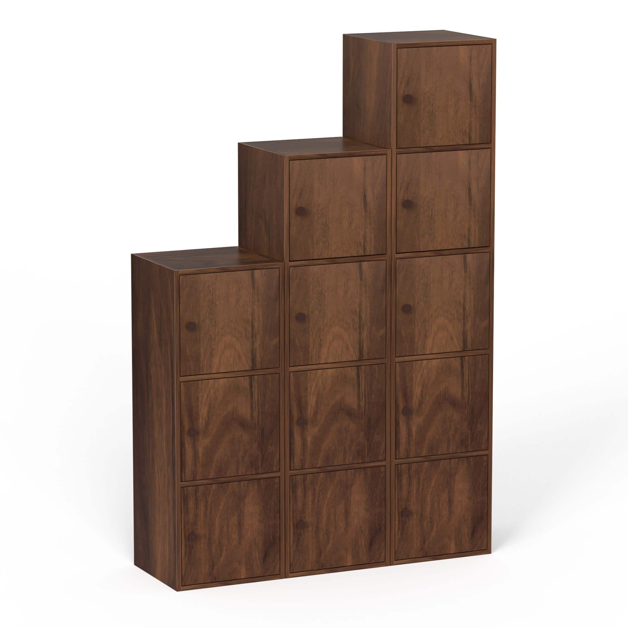 Calcio Combo Engineered Wood Wardrobe In Brown Maple Finish