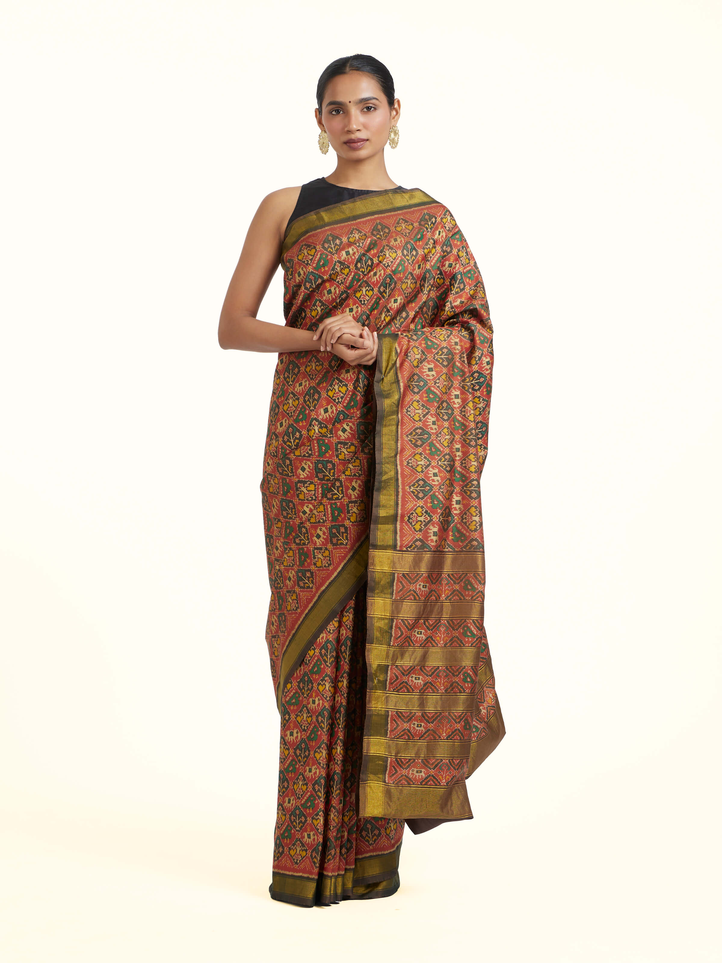 Silk Patola Single Ikat Saree